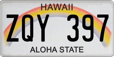 HI license plate ZQY397