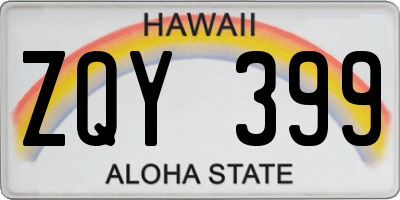 HI license plate ZQY399