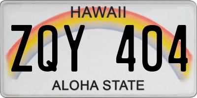 HI license plate ZQY404