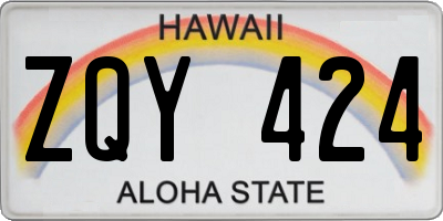 HI license plate ZQY424