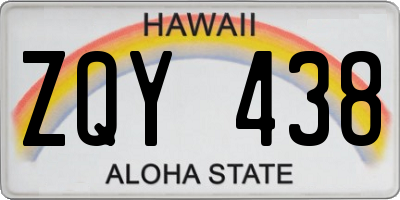 HI license plate ZQY438