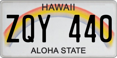 HI license plate ZQY440