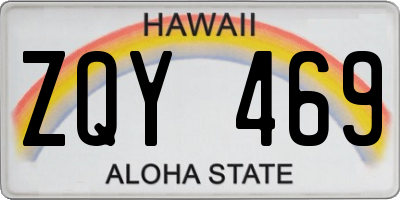 HI license plate ZQY469