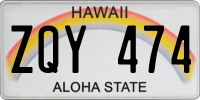 HI license plate ZQY474