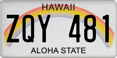 HI license plate ZQY481