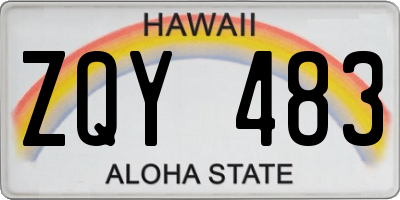 HI license plate ZQY483