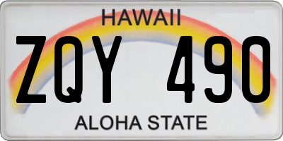 HI license plate ZQY490