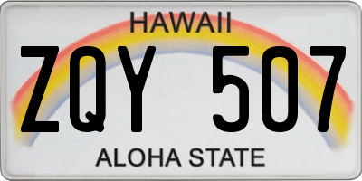 HI license plate ZQY507