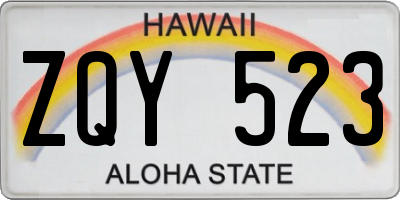HI license plate ZQY523
