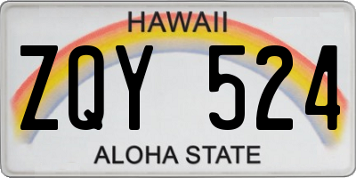 HI license plate ZQY524