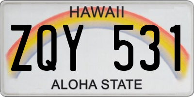 HI license plate ZQY531