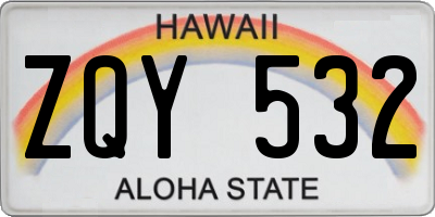 HI license plate ZQY532