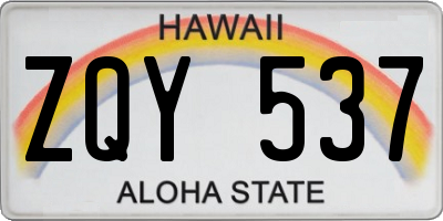 HI license plate ZQY537