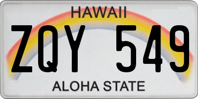 HI license plate ZQY549