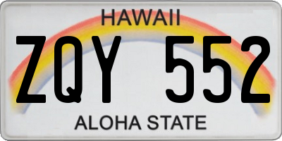 HI license plate ZQY552