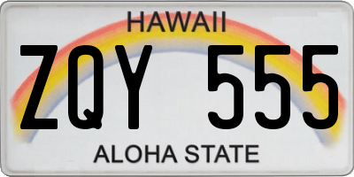 HI license plate ZQY555