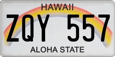 HI license plate ZQY557