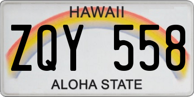 HI license plate ZQY558
