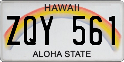 HI license plate ZQY561