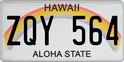 HI license plate ZQY564