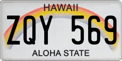 HI license plate ZQY569