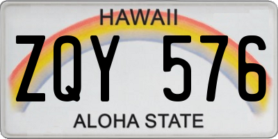 HI license plate ZQY576