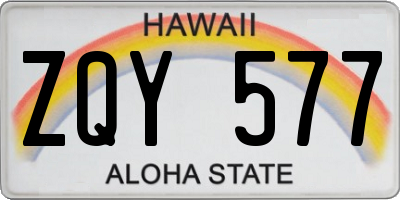 HI license plate ZQY577