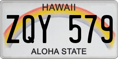 HI license plate ZQY579