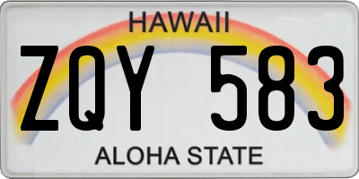 HI license plate ZQY583