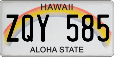 HI license plate ZQY585