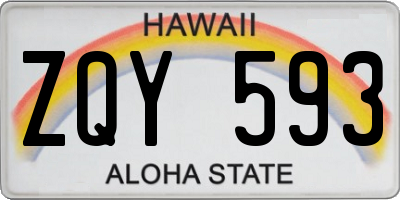 HI license plate ZQY593