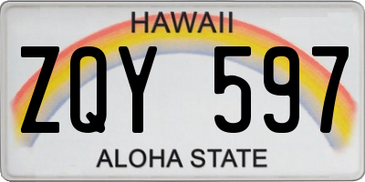 HI license plate ZQY597