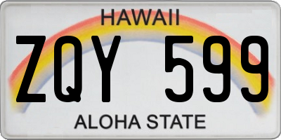 HI license plate ZQY599