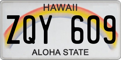 HI license plate ZQY609