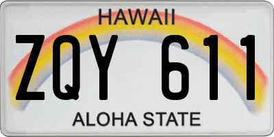 HI license plate ZQY611
