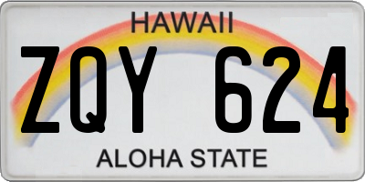 HI license plate ZQY624