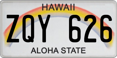 HI license plate ZQY626