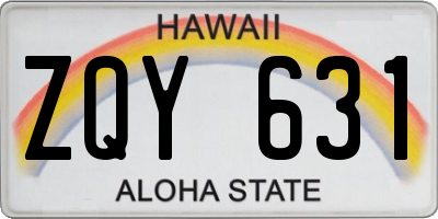 HI license plate ZQY631