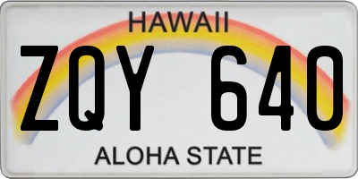 HI license plate ZQY640