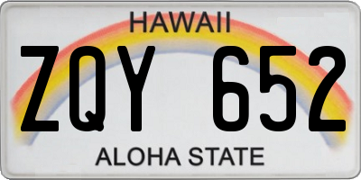 HI license plate ZQY652