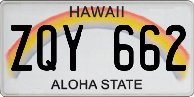 HI license plate ZQY662