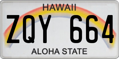 HI license plate ZQY664