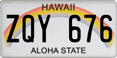 HI license plate ZQY676