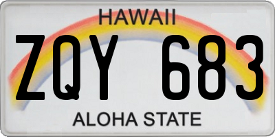 HI license plate ZQY683