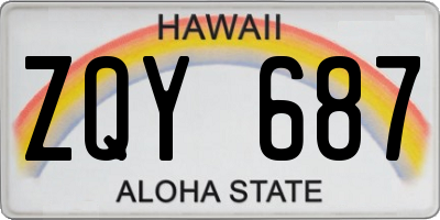 HI license plate ZQY687