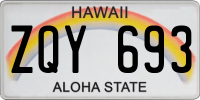 HI license plate ZQY693