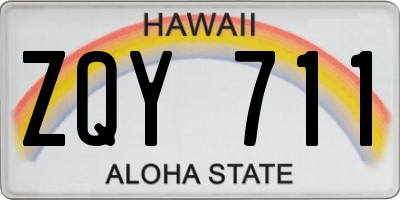 HI license plate ZQY711