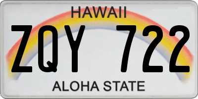 HI license plate ZQY722