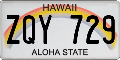 HI license plate ZQY729