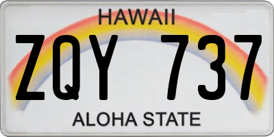 HI license plate ZQY737